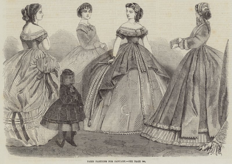 Modes parisiennes pour janvier (gravure) - English School