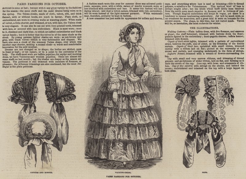 Modes parisiennes pour octobre (gravure) - English School