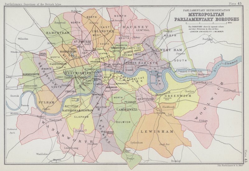 Représentation parlementaire, arrondissements parlementaires métropolitains - English School