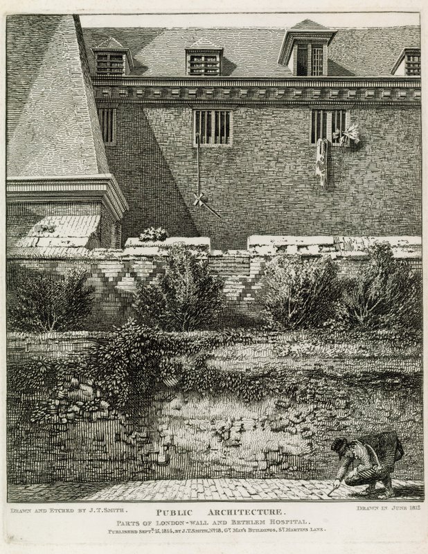 Partie du mur de Londres et hôpital de Bethléem - English School