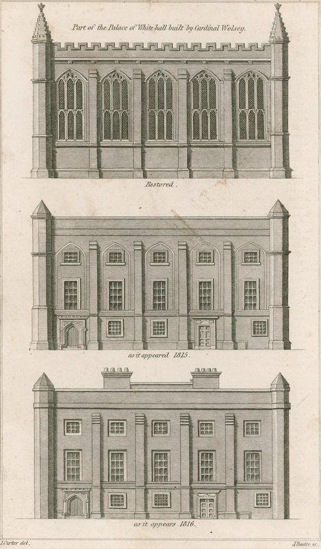 Partie du Palais de Whitehall construit par le Cardinal Wolsey - English School