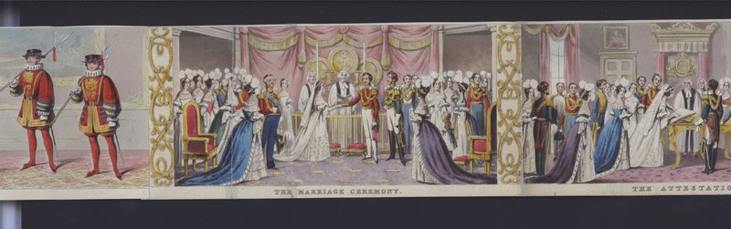 Partie du panorama du mariage de la reine Victoria, c.1840 - English School