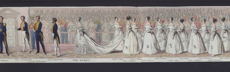 Partie du panorama du mariage de la reine Victoria, vers 1840 - English School