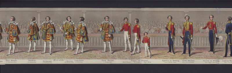 Partie du panorama du mariage de la reine Victoria, vers 1840 - English School