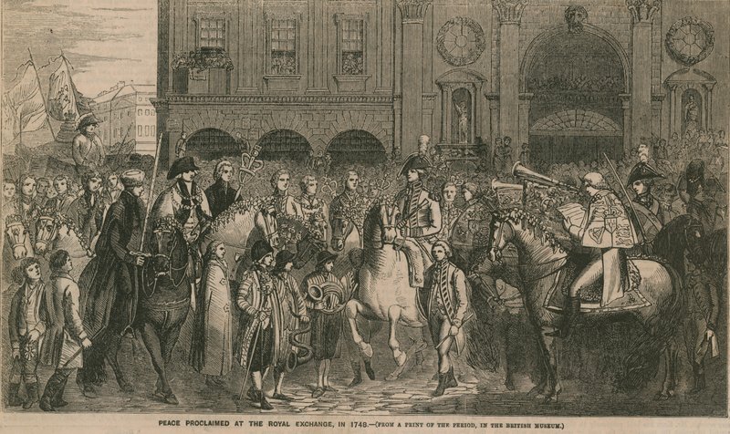 Paix proclamée à la Bourse Royale en 1748 - English School
