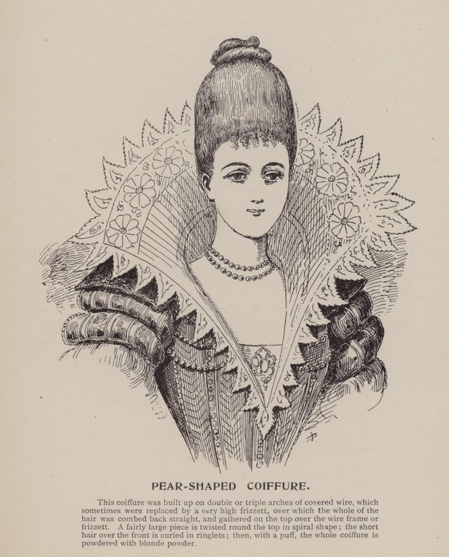 Coiffure en forme de poire (gravure) - English School