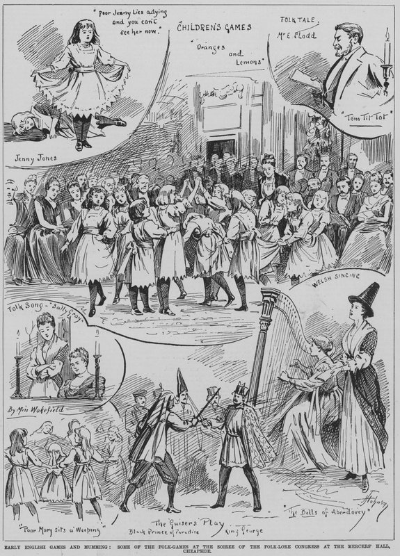 Représentation de jeux folkloriques anglais anciens et de mumming lors de la soirée du Folklore Congress, Mercers