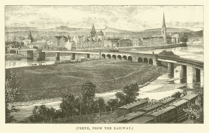 Perth, depuis la voie ferrée (gravure) - English School