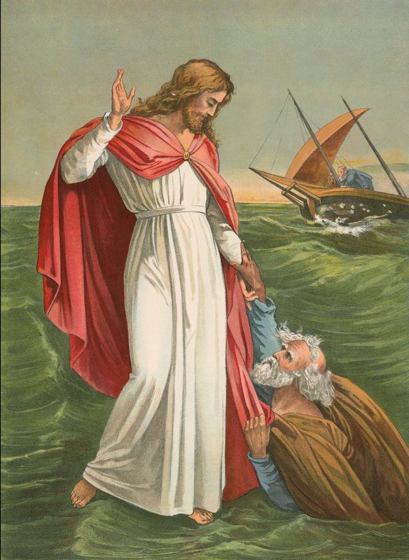 Pierre marchant sur la mer - English School