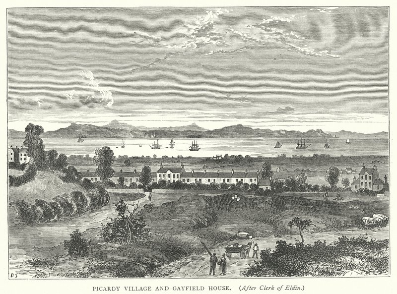 Village de Picardie et maison Gayfield (gravure) - English School