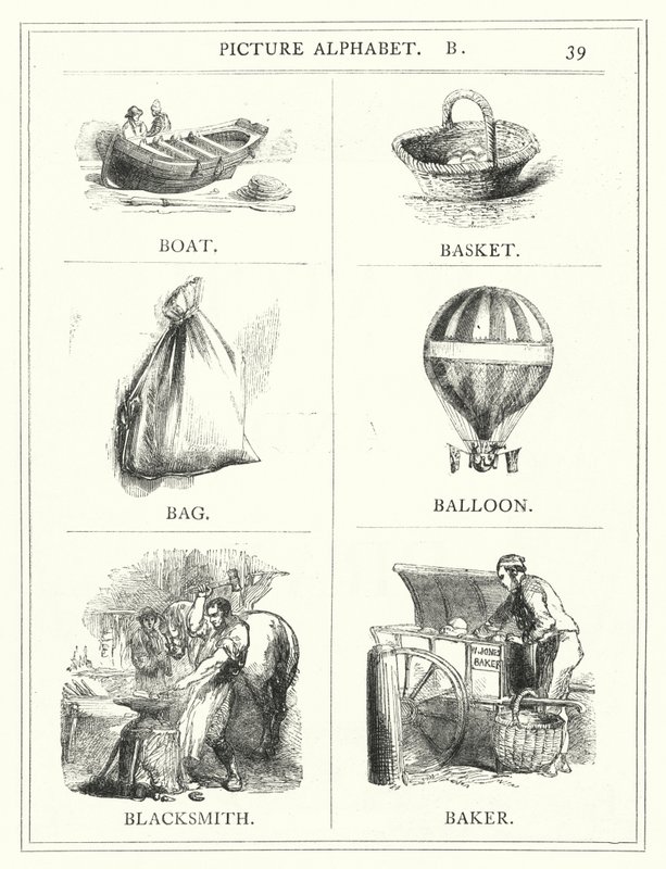 Alphabet illustré, B (gravure) - English School
