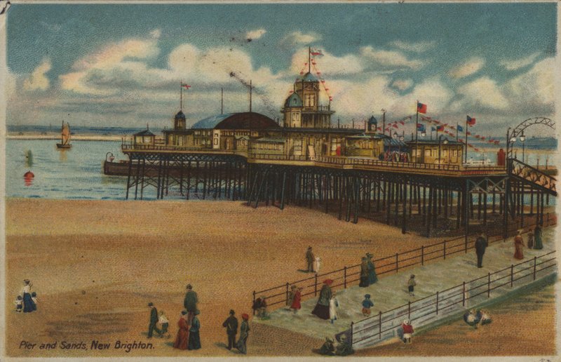 Jetée et sables, New Brighton, Merseyside - English School