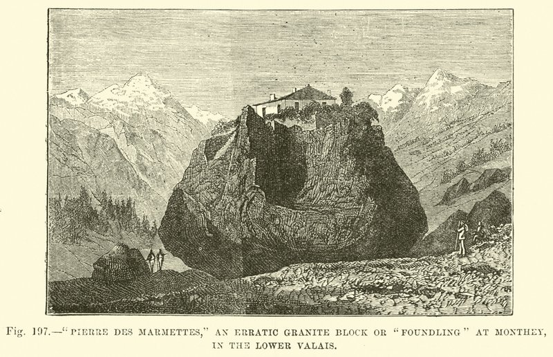 Pierre des Marmettes, un bloc erratique de granit ou trouvaille à Monthey, dans le Bas-Valais - English School