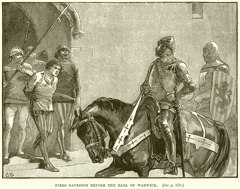 Piers Gaveston devant le comte de Warwick - English School