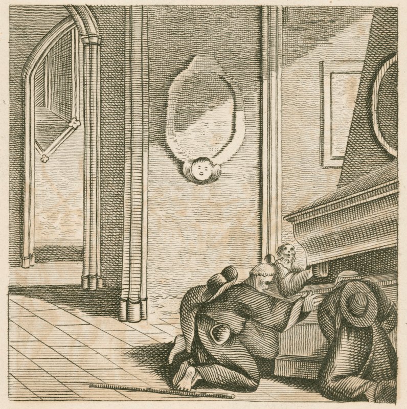 Pèlerins au tombeau de Thomas Becket, cathédrale de Canterbury, Kent (gravure) - English School
