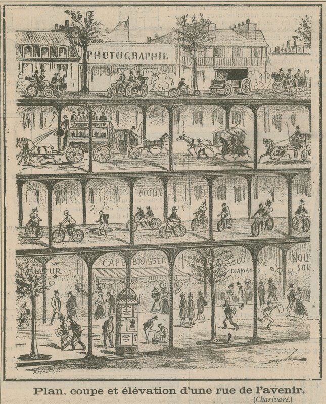 Plan coupe et élévation d