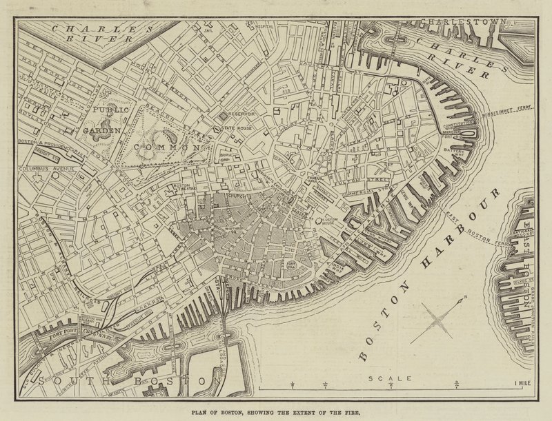 Plan de Boston, montrant l