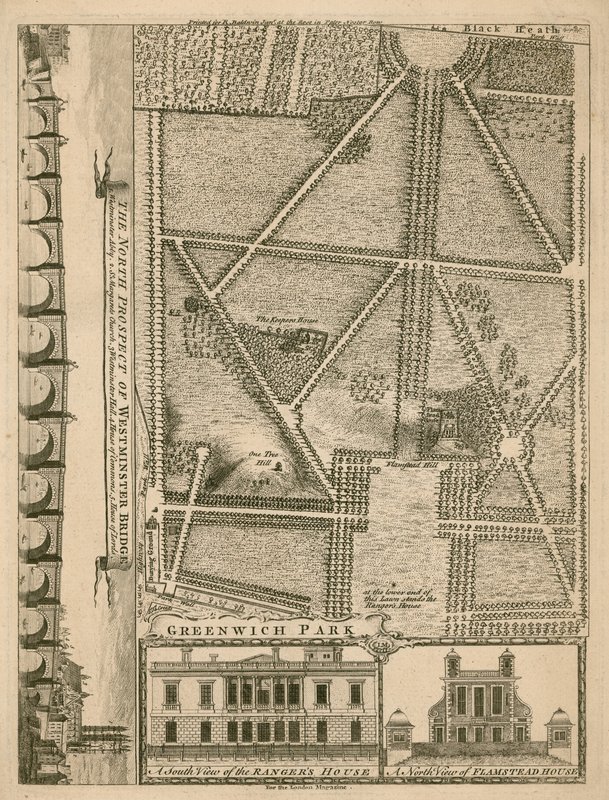 Plan du Parc de Greenwich, Londres - English School