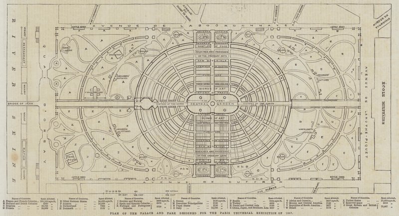 Plan du palais et du parc conçus pour l