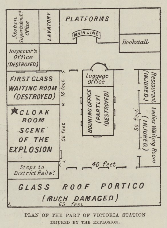 Plan de la partie de la gare Victoria endommagée par l