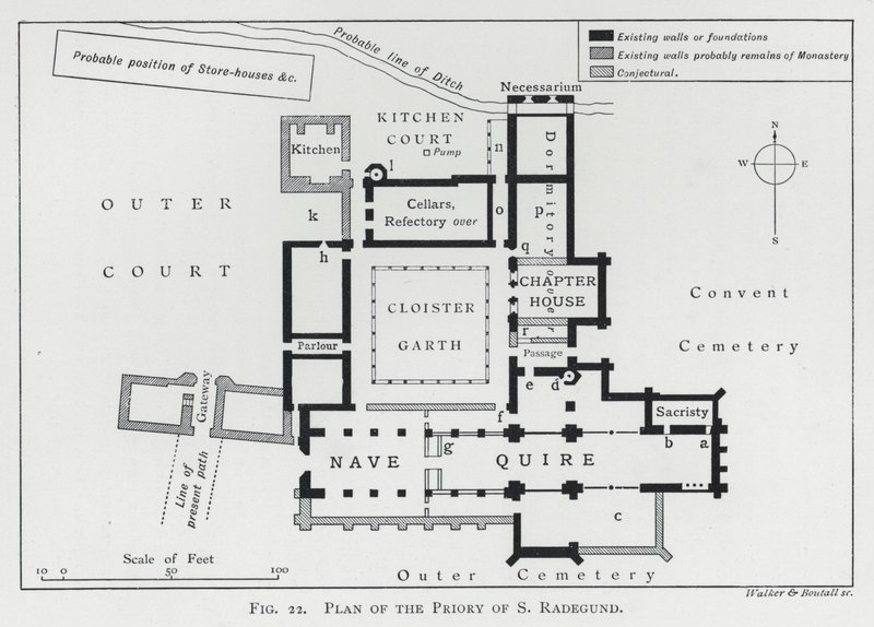 Plan du Prieuré de Sainte Radegonde - English School