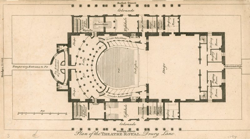 Plan du Théâtre Royal, Drury Lane, Londres - English School