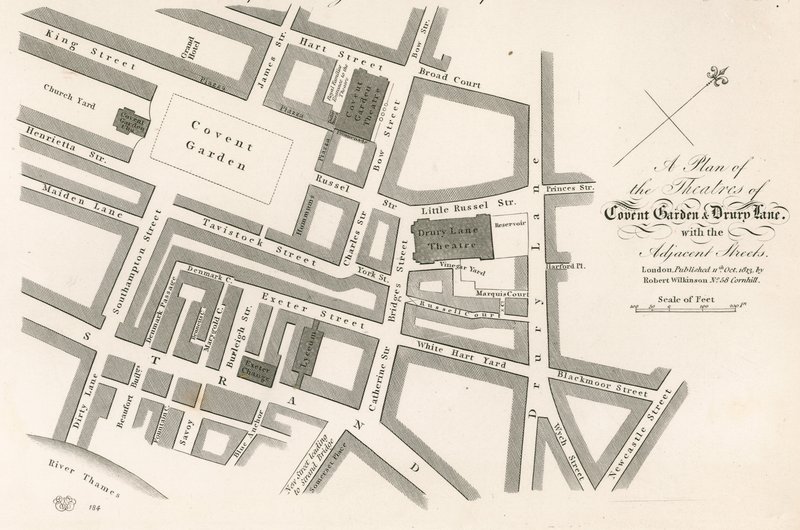 Plan des théâtres de Covent Garden, Londres - English School