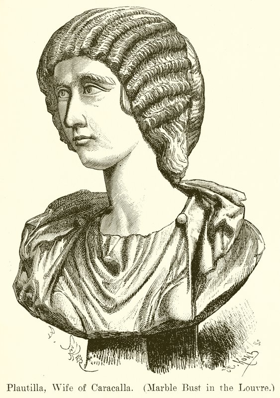Plautilla, épouse de Caracalla. (Buste en marbre au Louvre) (gravure) - English School