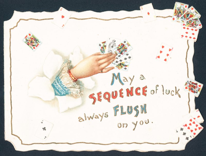 Cartes à jouer en main, Carte de Noël - English School