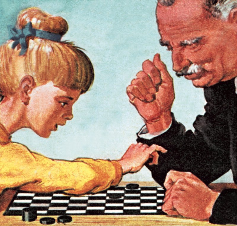 Jouer aux dames ou aux échecs - English School