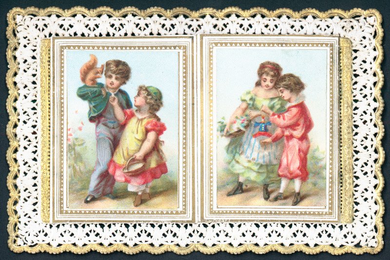 Jouant avec un écureuil et des jouets, Carte de Noël - English School