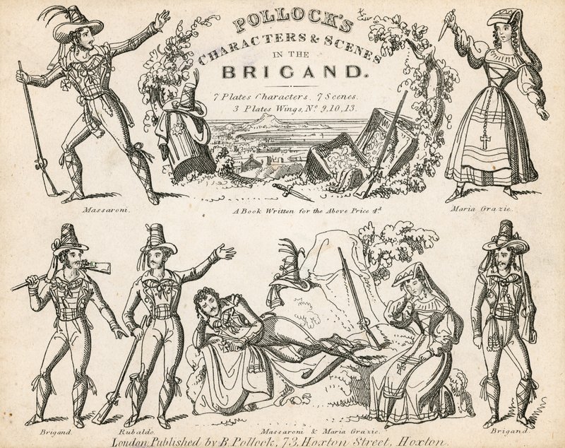 Personnages et scènes de Pollock dans Le Brigand - English School