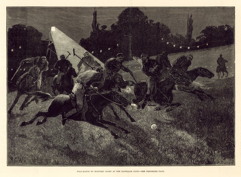 Match de polo sous lumière électrique aux jardins de Ranelagh - English School