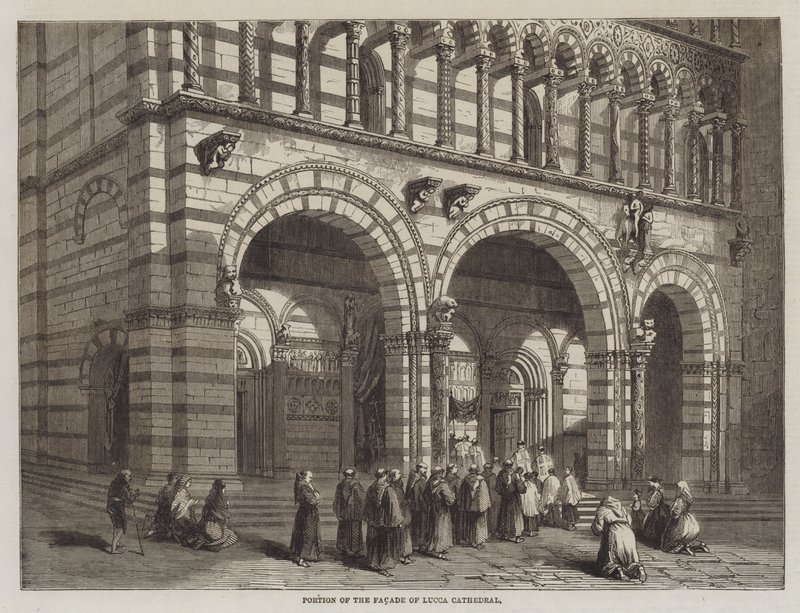 Partie de la façade de la cathédrale de Lucques - English School