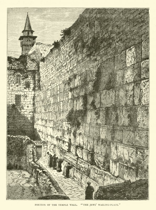 Partie du mur du Temple, Lieu de lamentation des Juifs - English School
