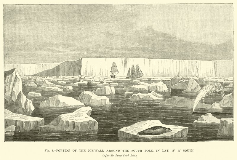 Portion du mur de glace autour du pôle Sud, en latitude 78° 15 Sud - English School