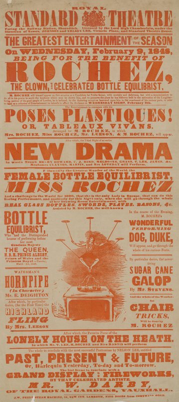 Affiche pour le Royal Standard Theatre, 9 février 1848 - English School