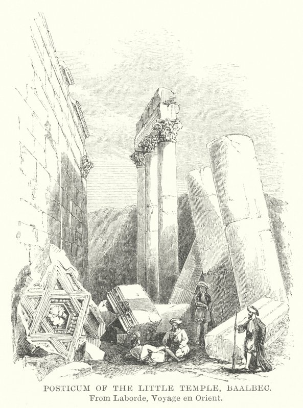 Posticum du Petit Temple, Baalbec (gravure) - English School