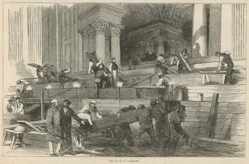 Préparatifs dans la cathédrale Saint-Paul pour les funérailles du duc - English School