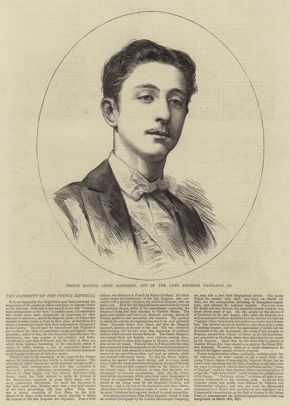 Prince Eugène Louis Napoléon, fils du défunt empereur Napoléon III - English School