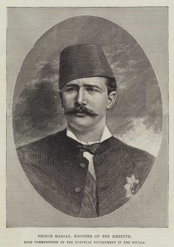 Le prince Hassan, frère du Khédive, haut-commissaire du gouvernement égyptien au Soudan (gravure) - English School