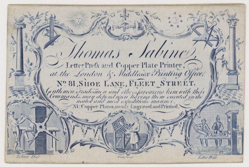 Imprimeur, Thomas Sabine, carte de visite - English School