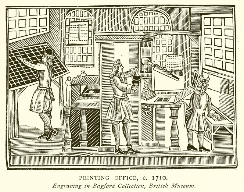 Imprimerie, vers 1710 - English School