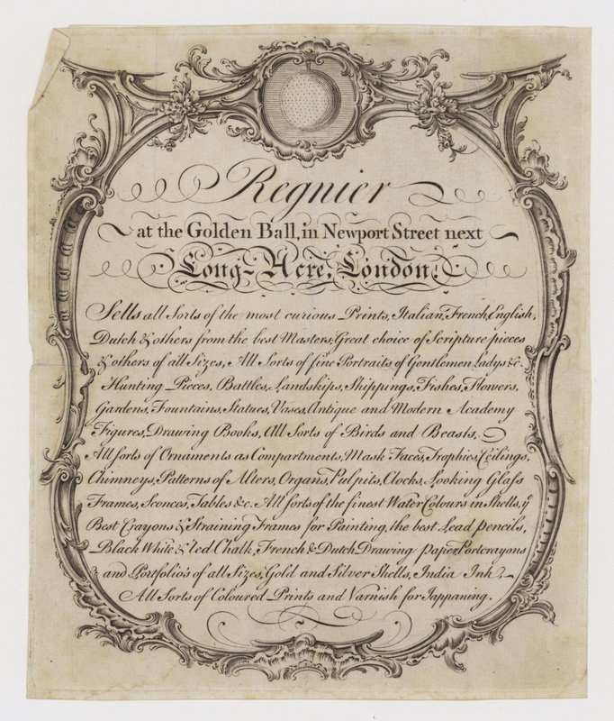 Libraire, Regnier, carte de visite - English School