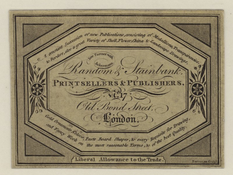 Libraires et éditeurs, Random & Stainbank, carte de visite - English School