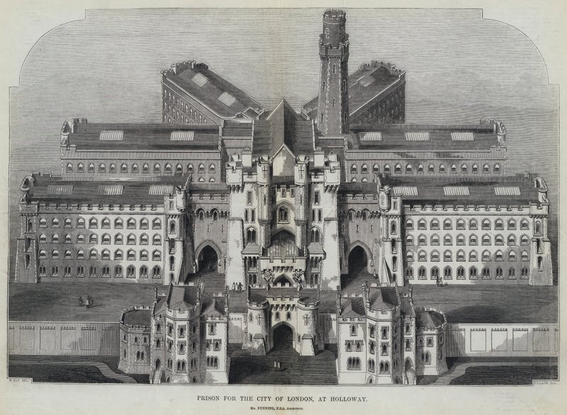 Prison de la ville de Londres, à Holloway (gravure) - English School