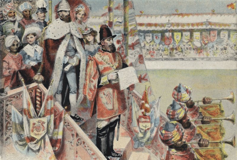 Proclamation de la reine Victoria comme impératrice des Indes - English School
