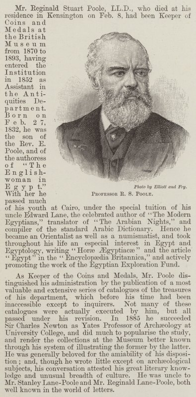 Professeur R S Poole (gravure) - English School