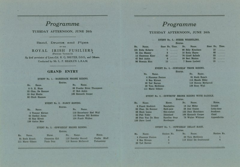 Programme du premier rodéo international - English School