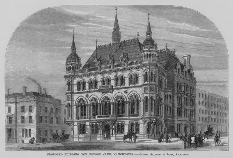 Projet de bâtiment pour le Reform Club, Manchester (gravure) - English School
